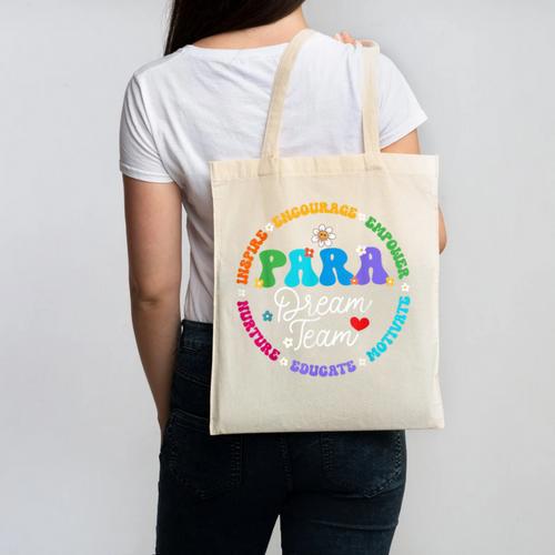 PARA Dream Team Teacher Paraprofessional Paraeducator Canvas Tote Bag - teacherstshirts.com UK