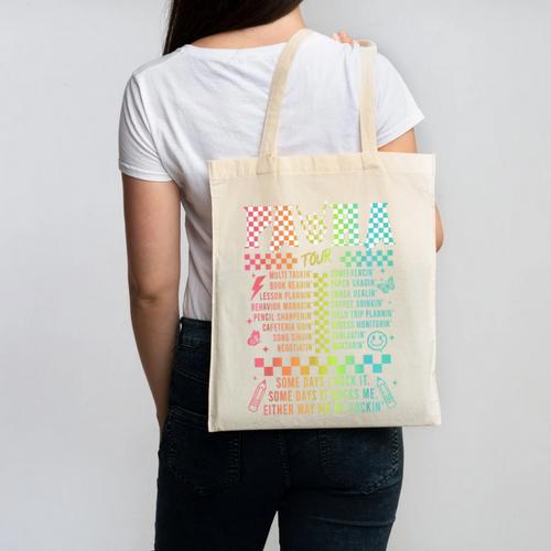 Para Tour Paraprofessional Squad Rock Teacher Back To School Canvas Tote Bag - teacherstshirts.com CA