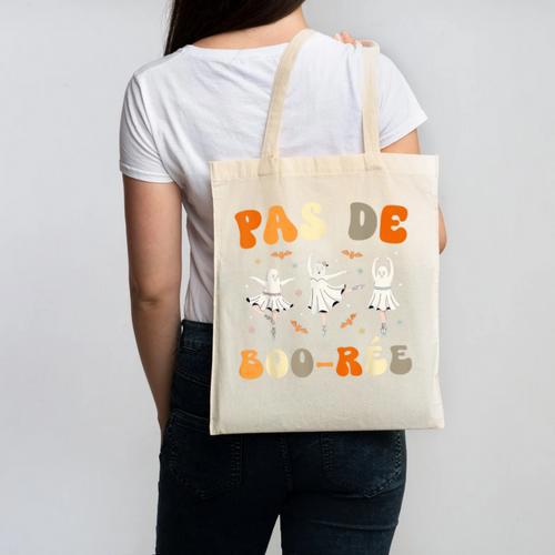 Pas De Boo-Rée Ghost Ballet Dancer Halloween Dance Teacher Canvas Tote Bag - teacherstshirts.com