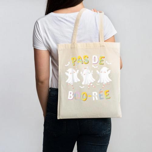 Pas De BOO-Rée Ghost Ballet Dancer Halloween Dance Teacher Canvas Tote Bag - teacherstshirts.com