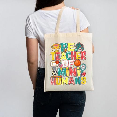 PE Teacher Back To School Physical Education Gym Teachers Canvas Tote Bag - teacherstshirts.com CA