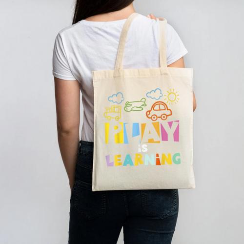 Play Is Learning Design T Designs For Teachers Preschool Canvas Tote Bag - teacherstshirts.com DE