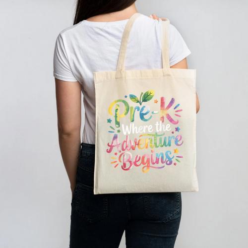 Pre-K Where The Adventure Begins Preschool Teachers Students Canvas Tote Bag - teacherstshirts.com