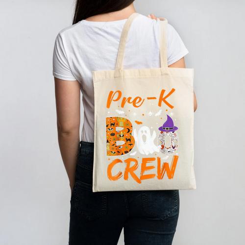 Pre K Boo Crew Teacher Student Halloween Pre Kindergarten Canvas Tote Bag - teacherstshirts.com AU