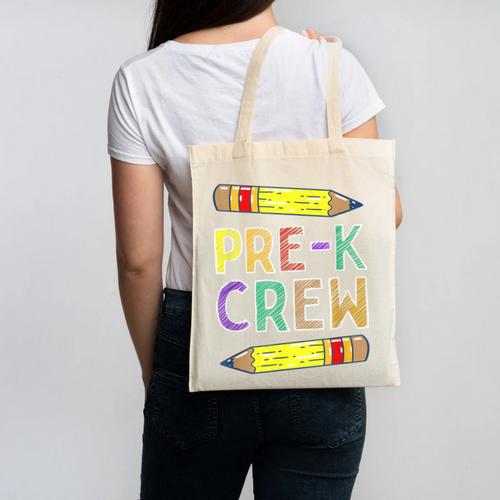 Pre-K Crew PreK Teachers Back To School Canvas Tote Bag - teacherstshirts.com AU
