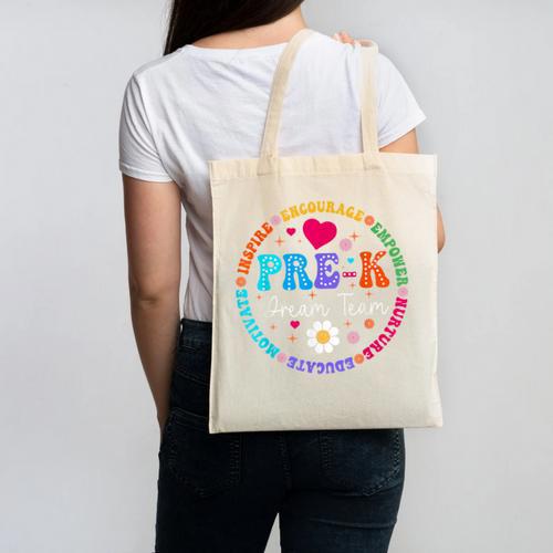 Pre K Dream Team Back To School Boys First Day Teacher Canvas Tote Bag - teacherstshirts.com