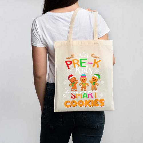 My Pre-K Kids Are Smart Cookies Christmas Teacher Canvas Tote Bag - teacherstshirts.com UK