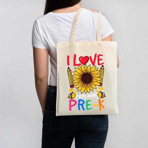 Pre School Teacher Pre-K Teacher Canvas Tote Bag - teacherstshirts.com CA