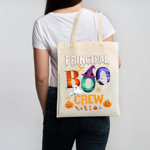 Principal Boo Crew Teacher Student Halloween Costume For Men Women Kids Canvas Tote Bag - teacherstshirts.com UK