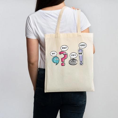 Punctuation English Teacher Wait What Stop It I Agree Canvas Tote Bag - teacherstshirts.com AU