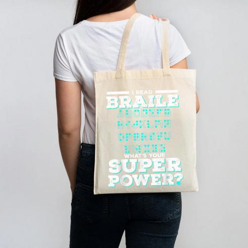 I Read Braille Tell Me Your Superpower Braille Teacher For Men Women Canvas Tote Bag - teacherstshirts.com CA