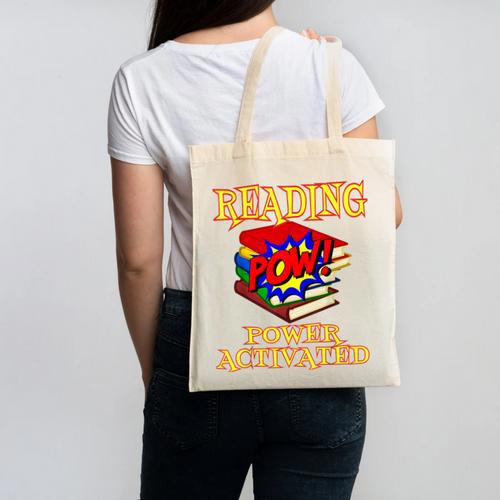 Reading Super Power Activated Superhero Teacher Or Student Men Women Girls Kids Canvas Tote Bag - teacherstshirts.com CA