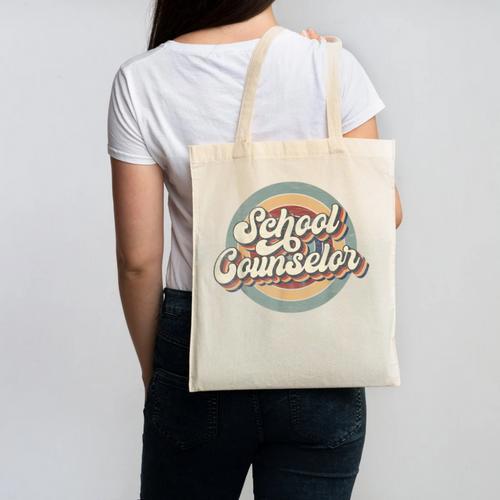 Retro School Counselor Back To School Teacher Squad Crew Canvas Tote Bag - teacherstshirts.com