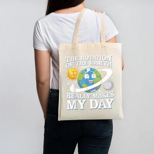Rotation Of Earth Science Teacher Earth Day Men Women Canvas Tote Bag - teacherstshirts.com UK