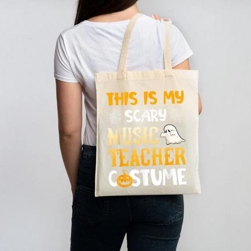 This Is My Scary Music Teacher Halloween Costumes Pajama Canvas Tote Bag - teacherstshirts.com AU