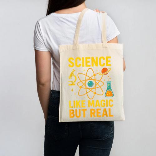 Science Like Magic But Real Nerdy Teacher Canvas Tote Bag - teacherstshirts.com