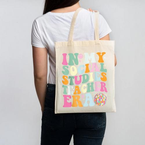 In My Social Studies Teacher Era Cute Social Studies Teacher Canvas Tote Bag - teacherstshirts.com AU