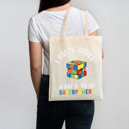 I Solve Cubes Speed Cubing Vintage Youth Math Teacher Canvas Tote Bag - teacherstshirts.com DE