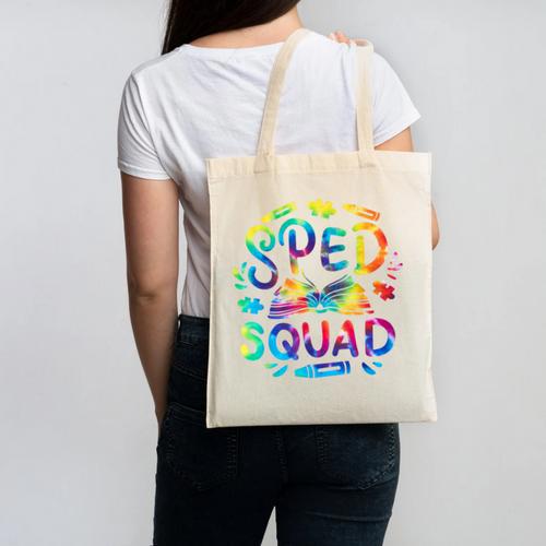 Special Education Teacher Sped Squad SPED Teacher Tie Dye Canvas Tote Bag - teacherstshirts.com AU