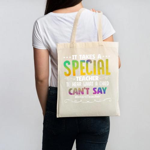 Special Teacher Daycare School Childcare Infant Teacher Canvas Tote Bag - teacherstshirts.com DE