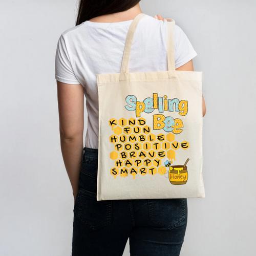 Spelling Bee Kind Positive Kindness Women Teacher Canvas Tote Bag - teacherstshirts.com DE