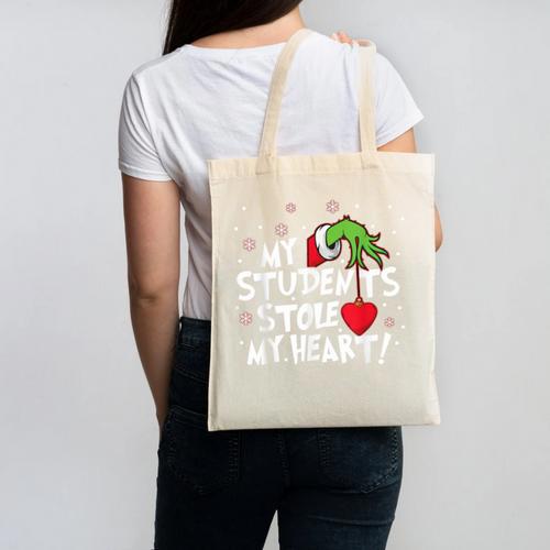 My Students Stole My Heart School Teacher Christmas Men Women Kids Canvas Tote Bag - teacherstshirts.com UK