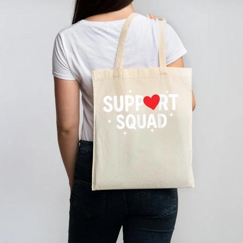 Support Squad Cute Heart Supportive Teacher Team Member Canvas Tote Bag - teacherstshirts.com UK