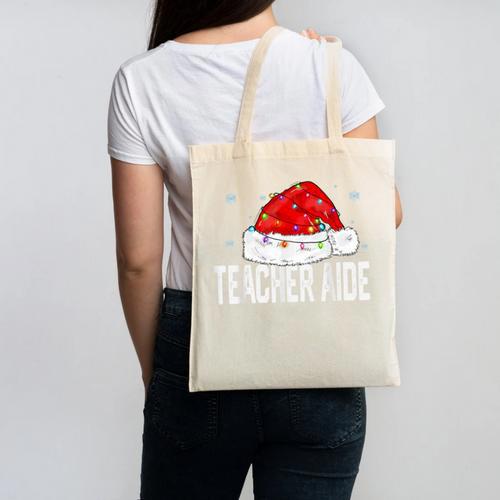 Teacher Aide Christmas Women Family Matching Group Xmas Canvas Tote Bag - teacherstshirts.com UK