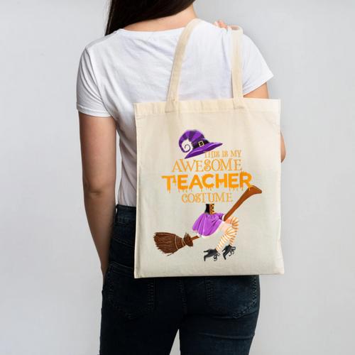 This Is My Teacher Costume Halloween Family Matching Group Canvas Tote Bag - teacherstshirts.com UK