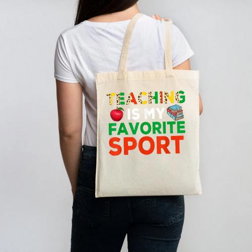 Teacher Is My Favorite Sport Teacher Teaching Lover Canvas Tote Bag - teacherstshirts.com