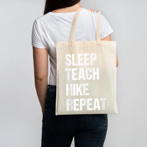 Teacher Hiking Shirt Teaching Hiker T Shirt Canvas Tote Bag - teacherstshirts.com DE