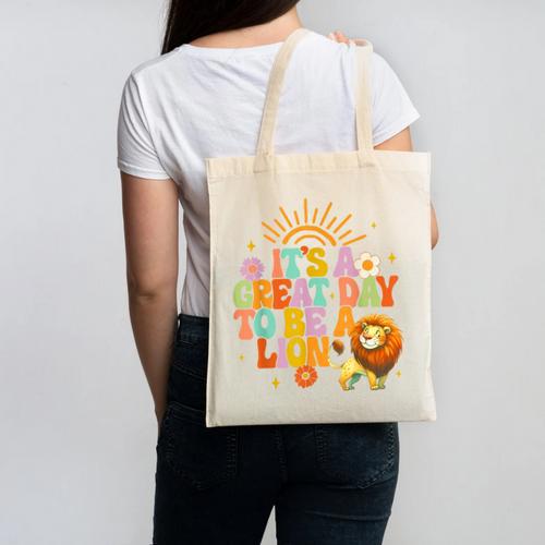 Teacher Life Back To School It's A Great A Day To Be A Lion Canvas Tote Bag - teacherstshirts.com AU