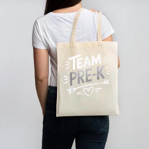 Team Pre K T Shirt Fun For Kids And Teachers Canvas Tote Bag - teacherstshirts.com UK