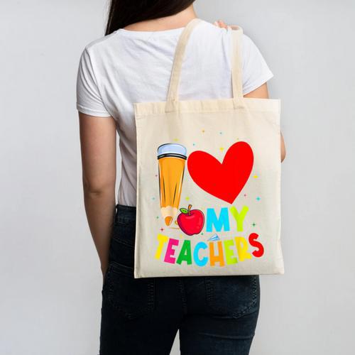 Teens Graduation I Heart My Teachers I Love My Teachers Canvas Tote Bag - teacherstshirts.com UK