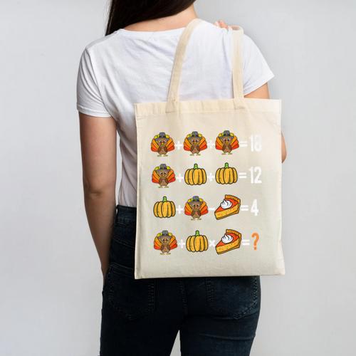 Thanksgiving Order Of Operations Thanksgiving Math Teacher Canvas Tote Bag - teacherstshirts.com AU