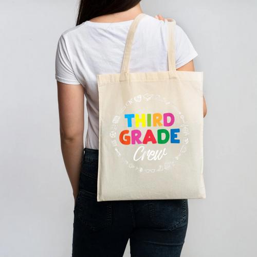 Third Grade Crew First Day Of School 3rd Grade Teacher Canvas Tote Bag - teacherstshirts.com