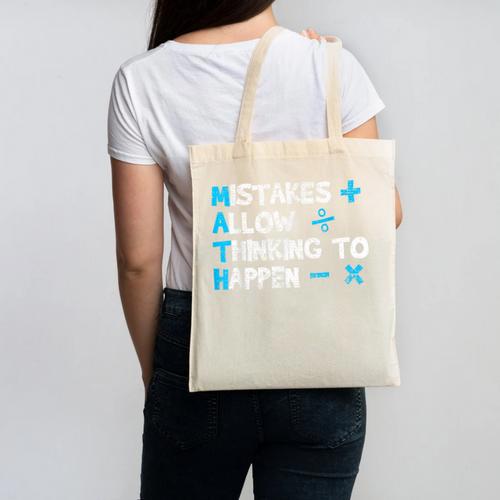 Vintage Math Teacher Saying Canvas Tote Bag - teacherstshirts.com CA