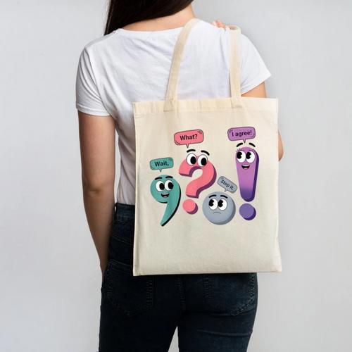 Wait What Stop It I Agree Grammar English Teacher Canvas Tote Bag - teacherstshirts.com UK