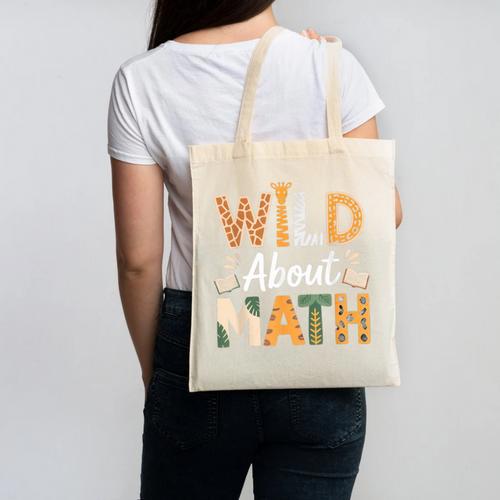Wild About Math Cute Teacher Student Math Club Canvas Tote Bag - teacherstshirts.com