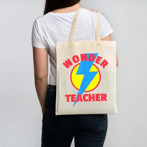 Wonder Teacher Teacher Halloween Tshirt Canvas Tote Bag - teacherstshirts.com