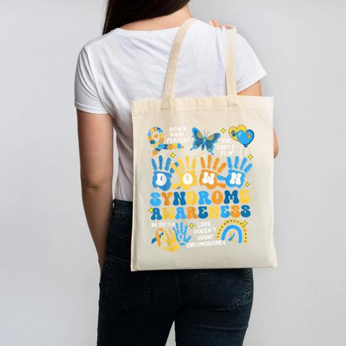 World Down Syndrome Day Awareness T21 Teacher Women Men Kids Canvas Tote Bag - teacherstshirts.com UK