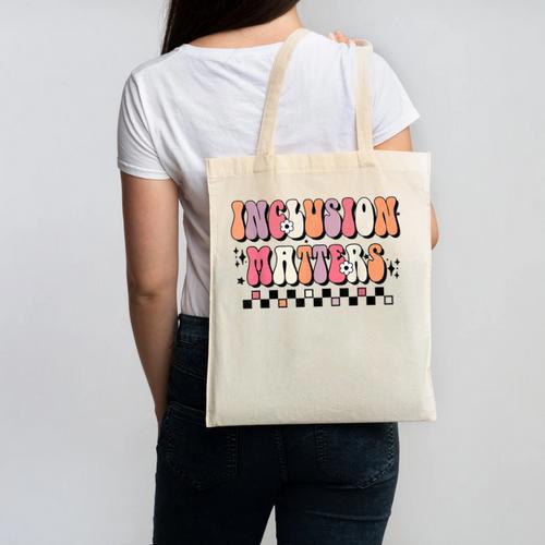 Boho Inclusion Matters Special Education SPED Teacher Women Canvas Tote Bag - teacherstshirts.com AU