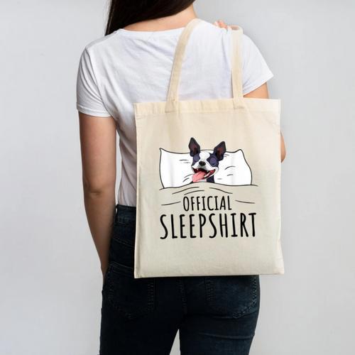 Boston Terrier Dog Lovers Sleepshirt Apparel Men Women Canvas Tote Bag - Bostonterriersmerch.com DE