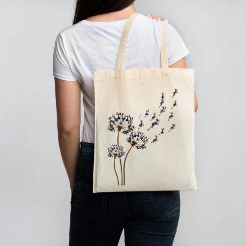 Boston Terrier Flower Fly Dandelion Dog Lover Dog Dad Canvas Tote Bag - Bostonterriersmerch.com