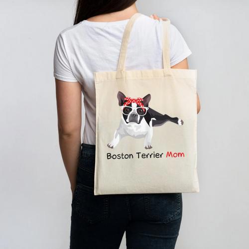 Boston Terrier Mom Bandana Boston Terrier Dog Canvas Tote Bag - Bostonterriersmerch.com