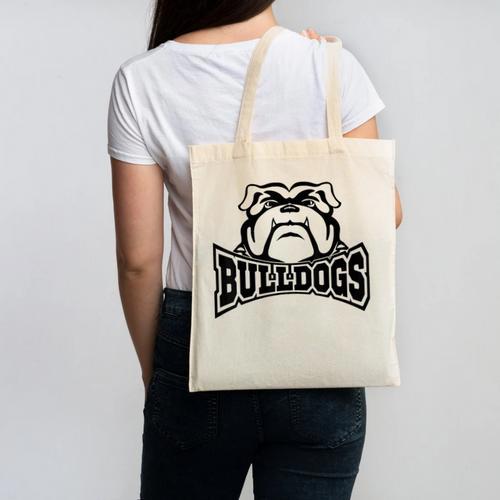 Bulldogs Teacher Student School Sports Fan Team Spirit Canvas Tote Bag - teacherstshirts.com CA