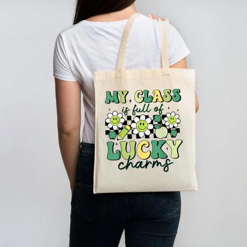 My Class Is Full Of Lucky Charms St Patricks Day Teacher Canvas Tote Bag - teacherstshirts.com