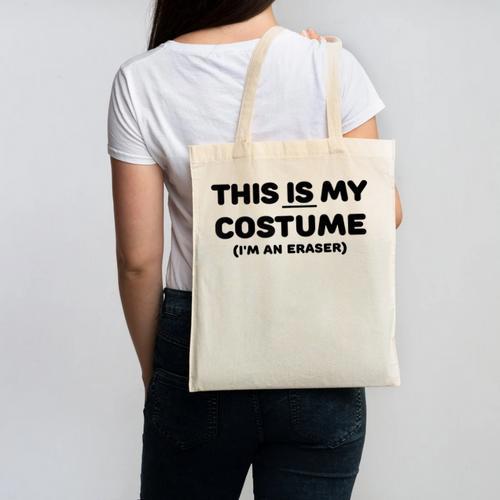 THIS IS MY COSTUME Eraser Teacher Halloween Costume Canvas Tote Bag - teacherstshirts.com AU