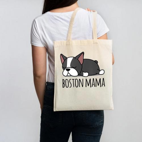 Cute Boston Terrier Boston Mama Canvas Tote Bag - Bostonterriersmerch.com AU