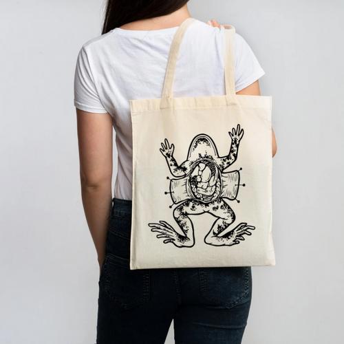 Frog Dissection Biology Anatomy Lab Science Teacher Canvas Tote Bag - teacherstshirts.com